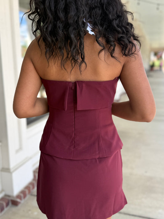 Crepe Strapless Top