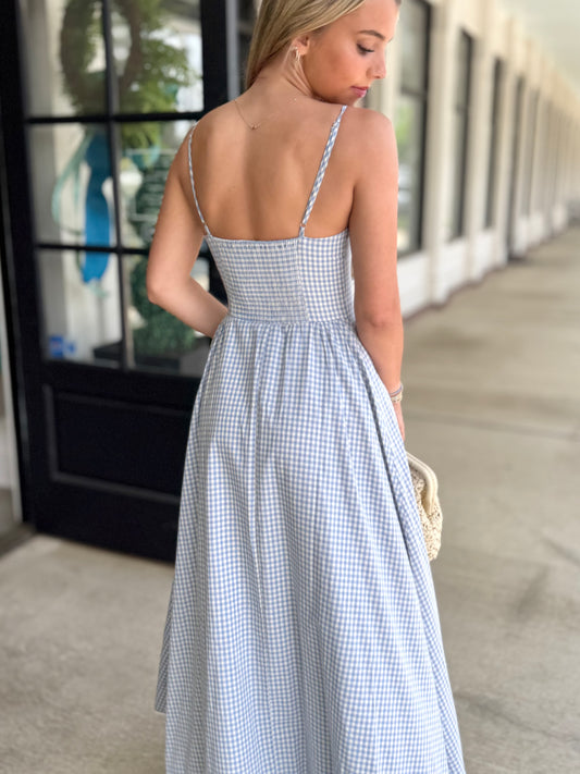Blue Vintage Checker Maxi