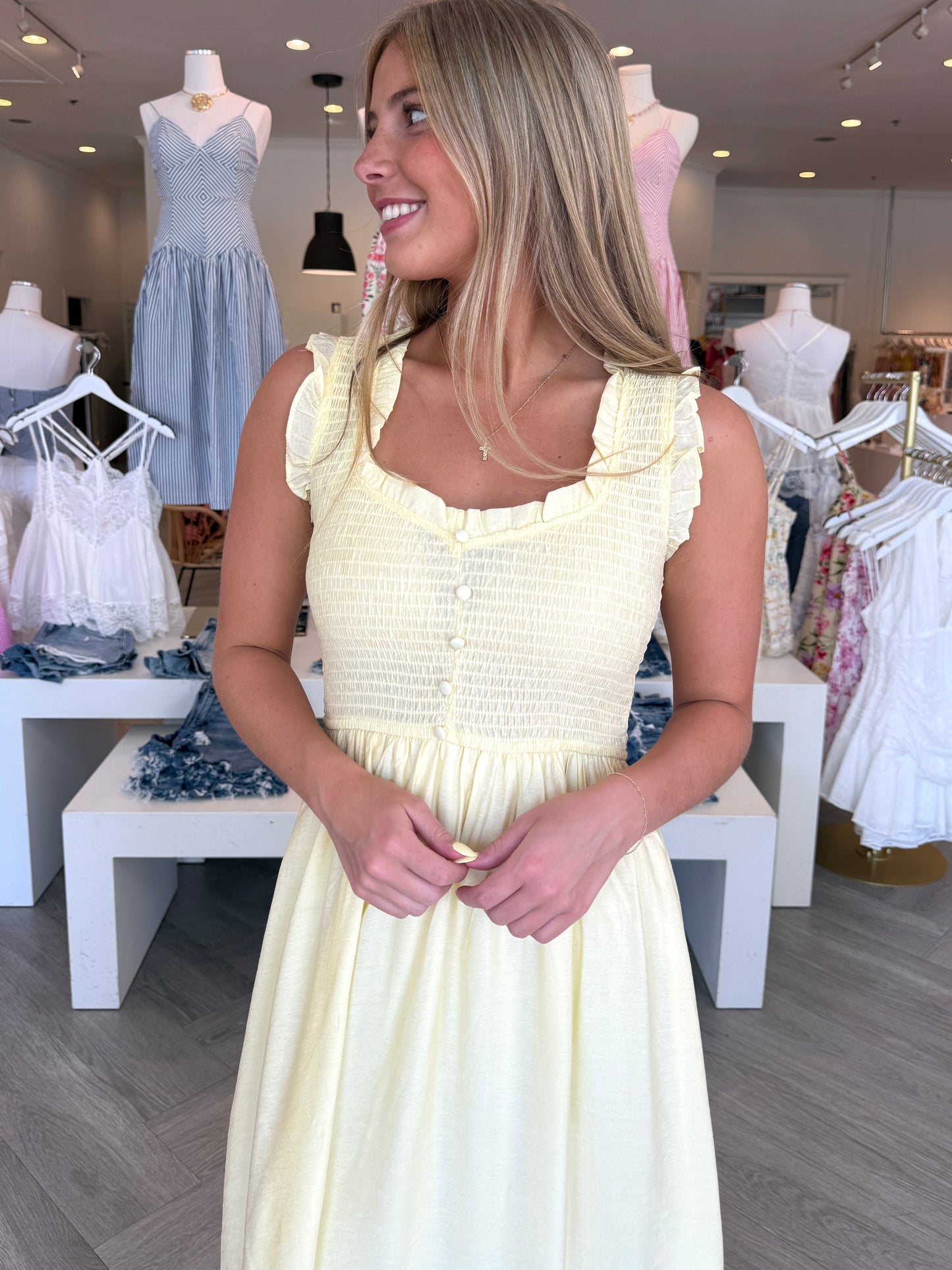 Butter Smocked Midi Dress