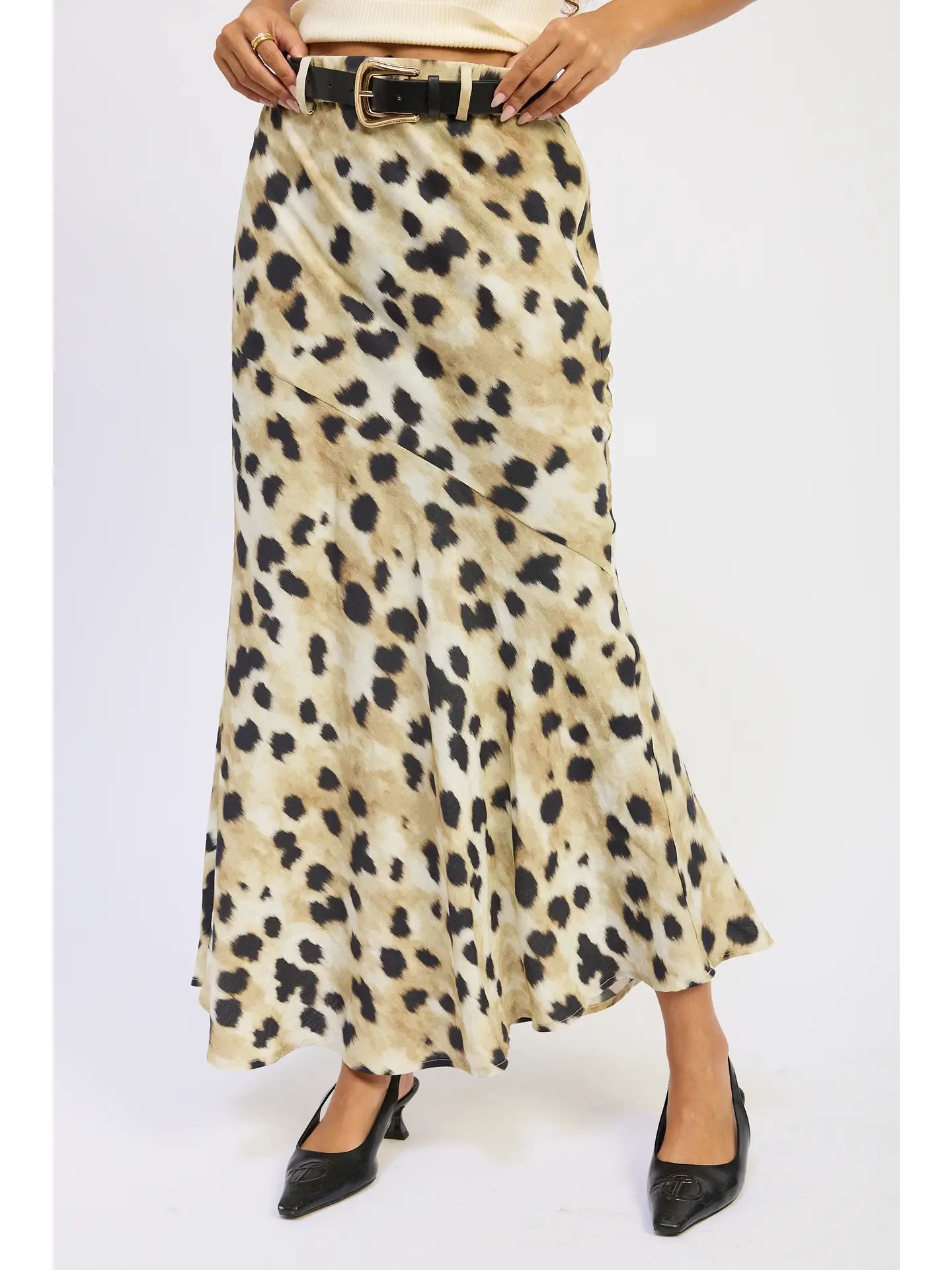 Leopard Belted Maxi Skirt