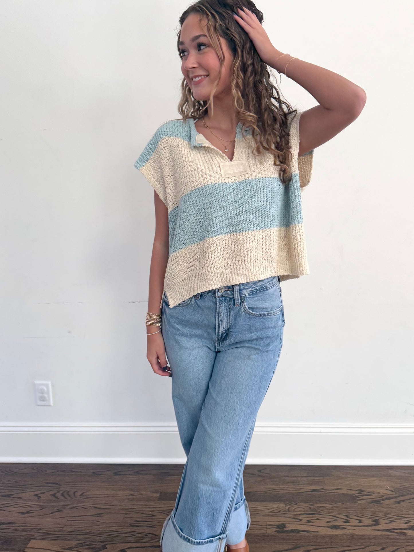 Pastel Mint Stripe Top