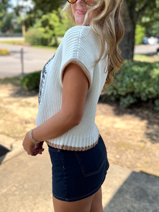 Tiger Contrast Sweater Vest