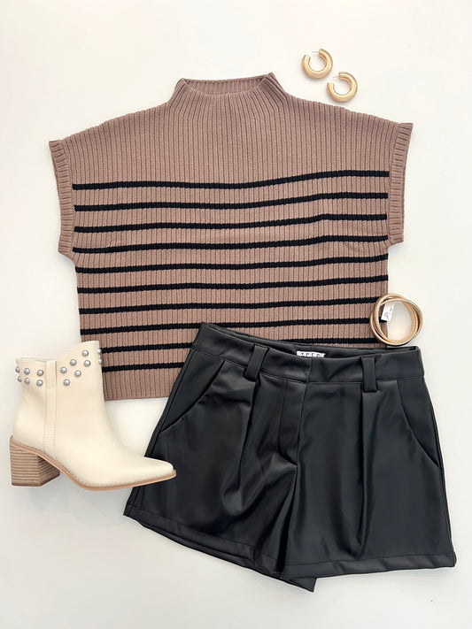 Stripe Funnel Neck Sweater