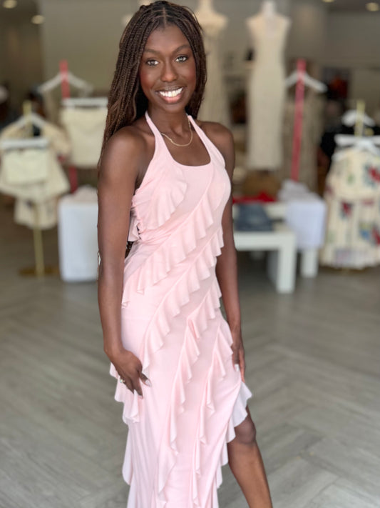 Lt. Pink Ruffle Layer Maxi