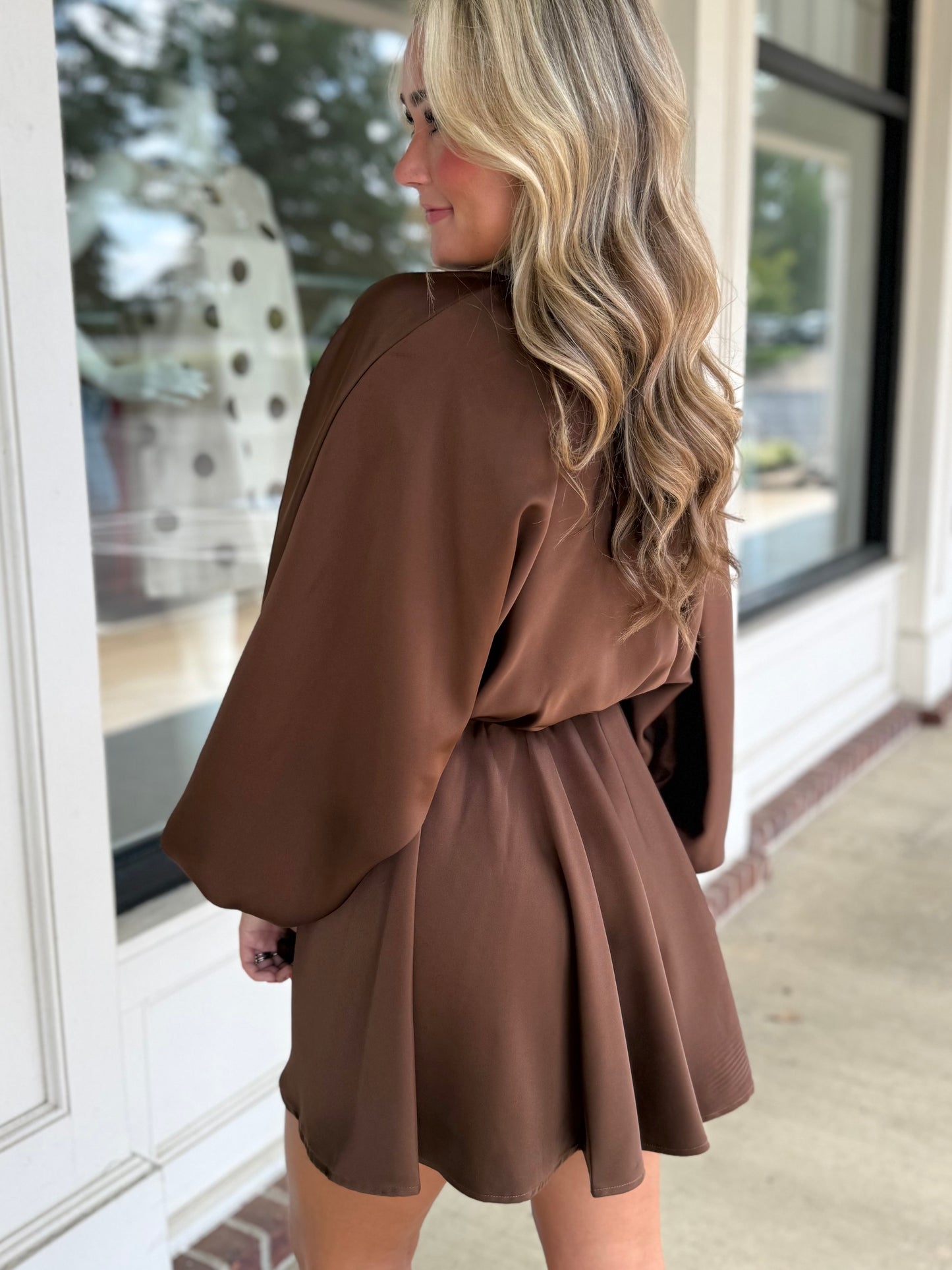 Chocolate Puff Sleeve Mini