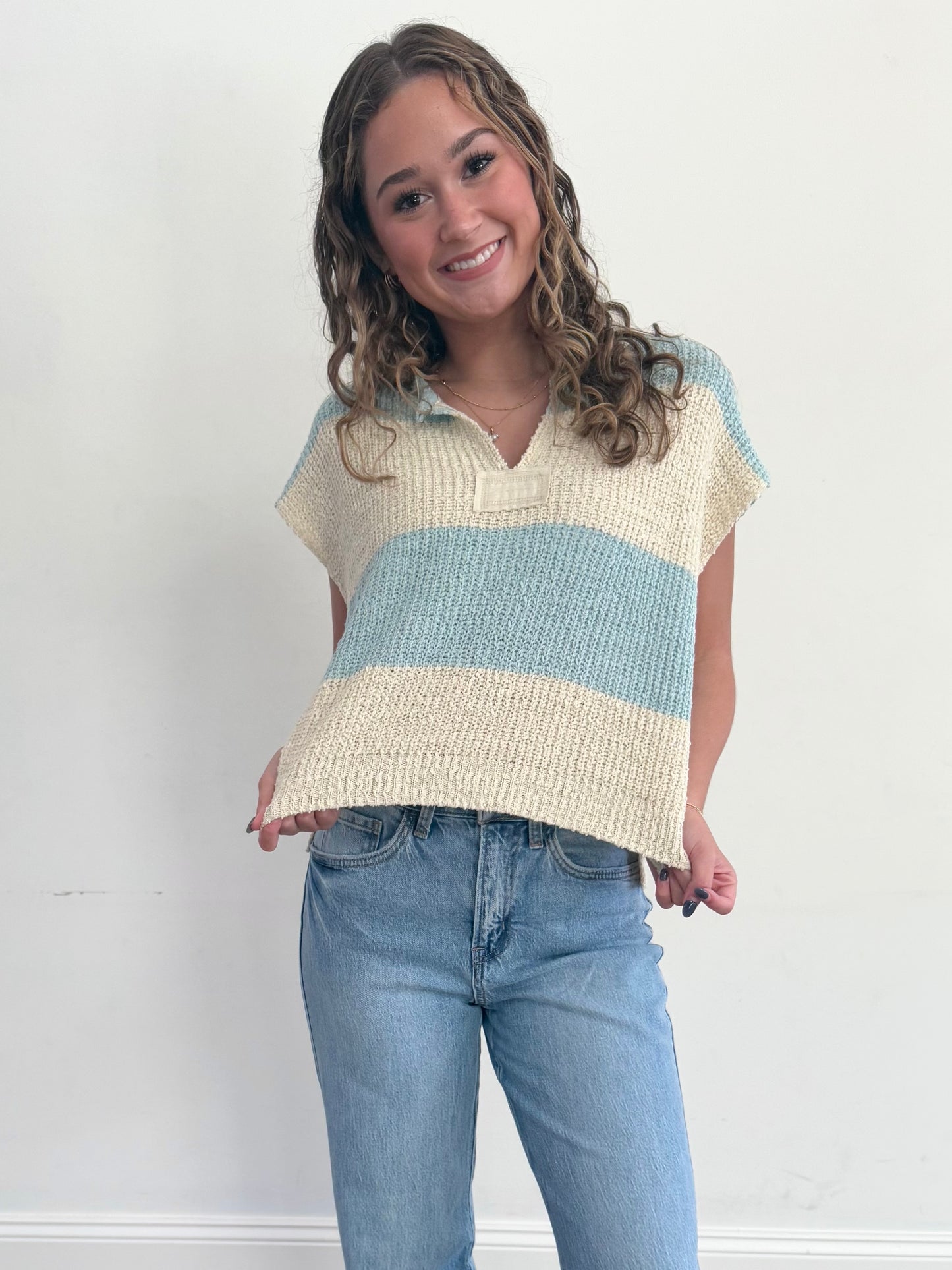 Pastel Mint Stripe Top