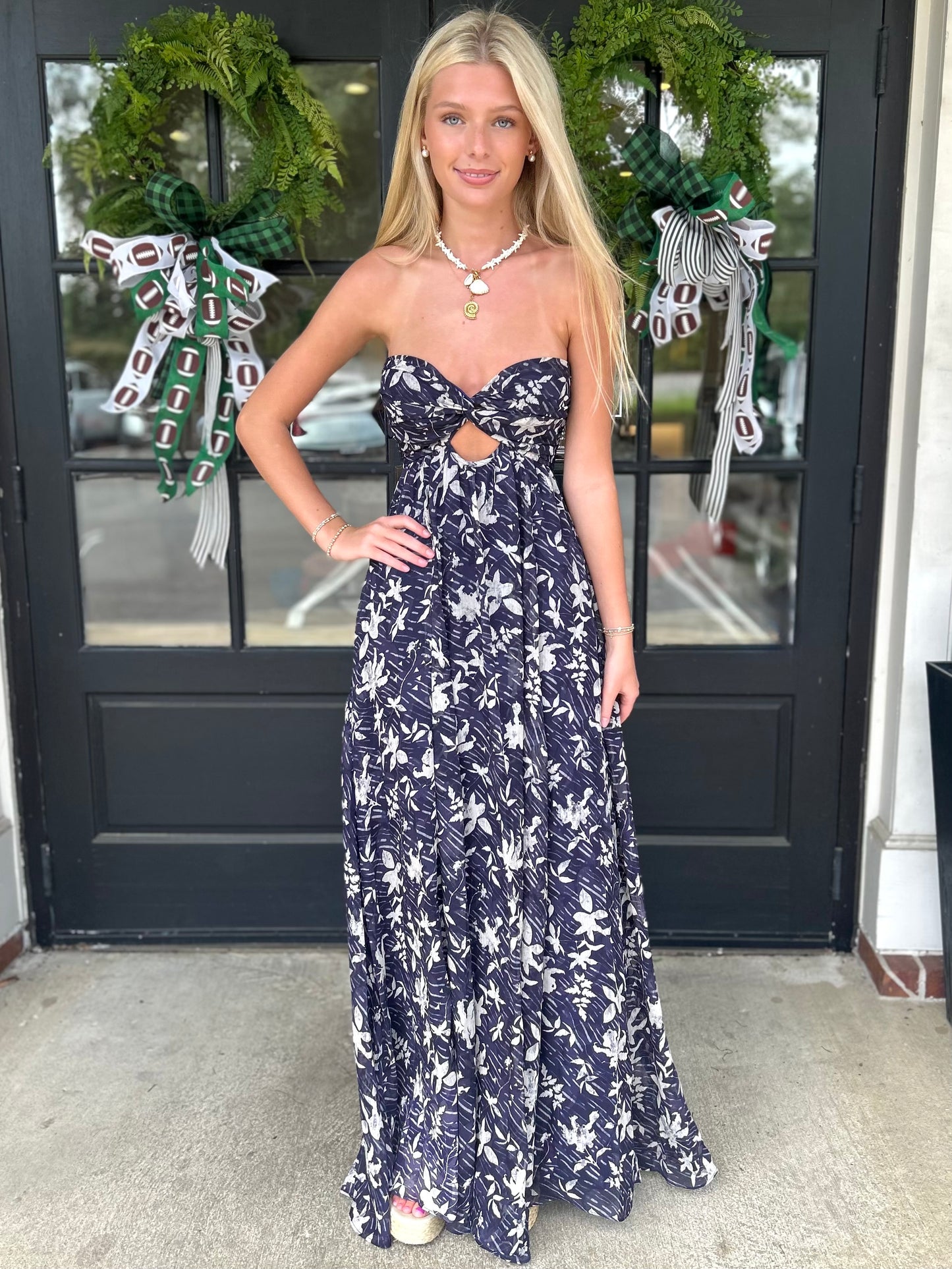 Hawaiian Midnight Strapless Dress