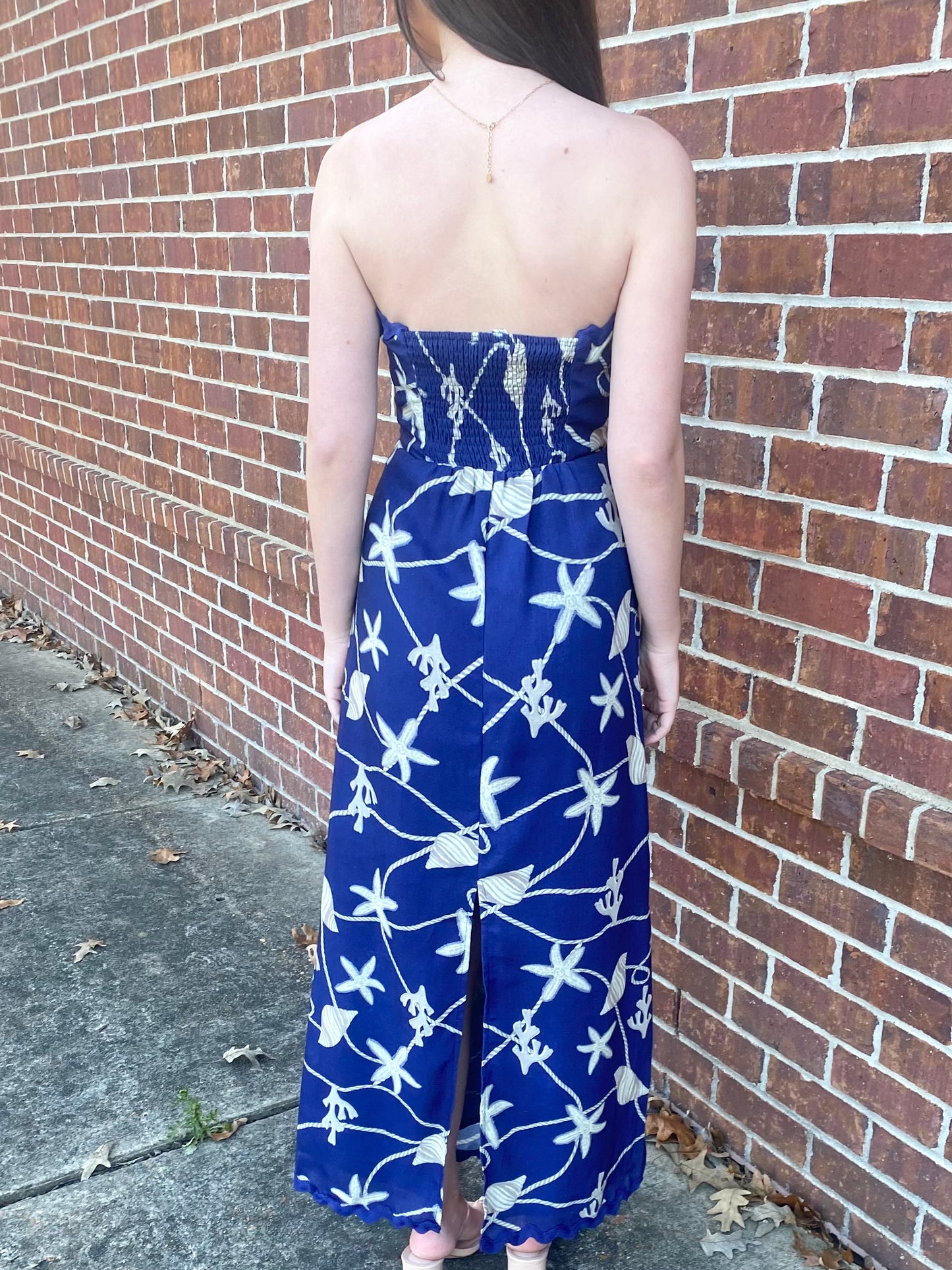 Navy Rick Rack Rope Dress