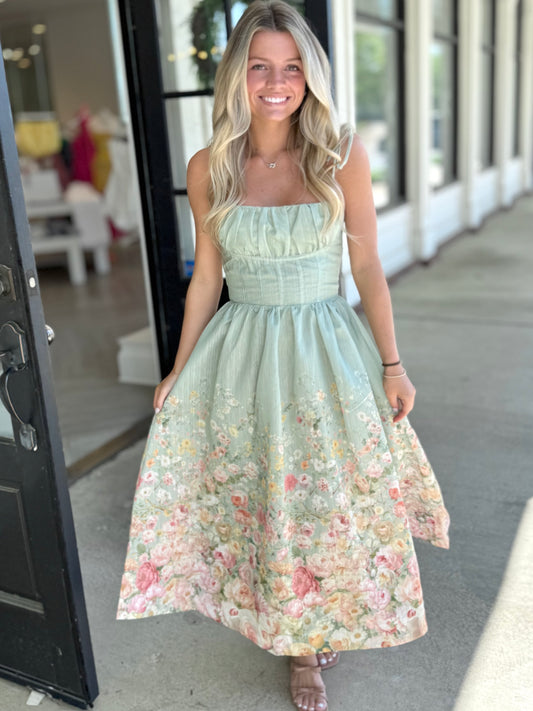 Sage Garden Floral Midi