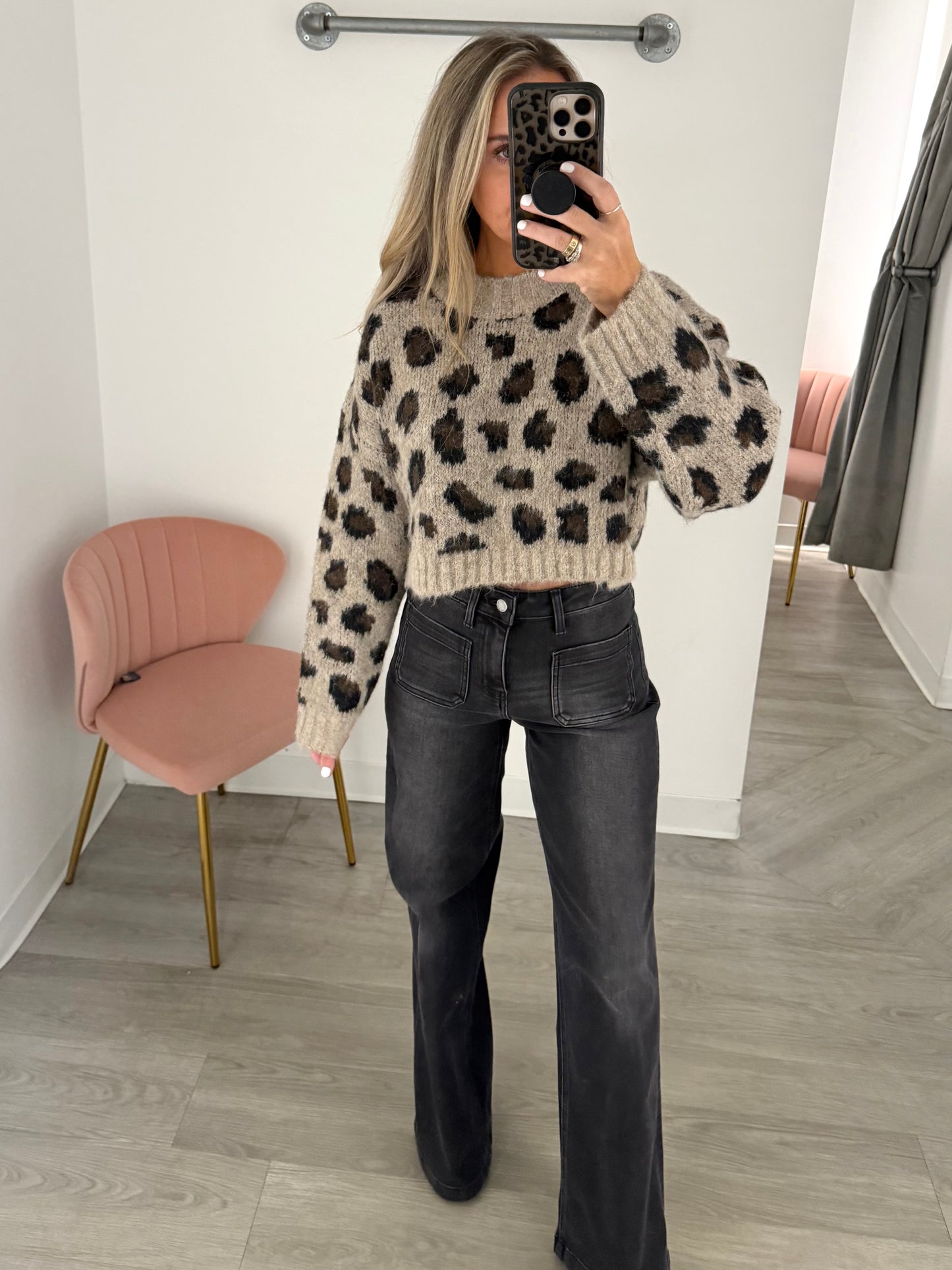 Leopard Knit Pullover