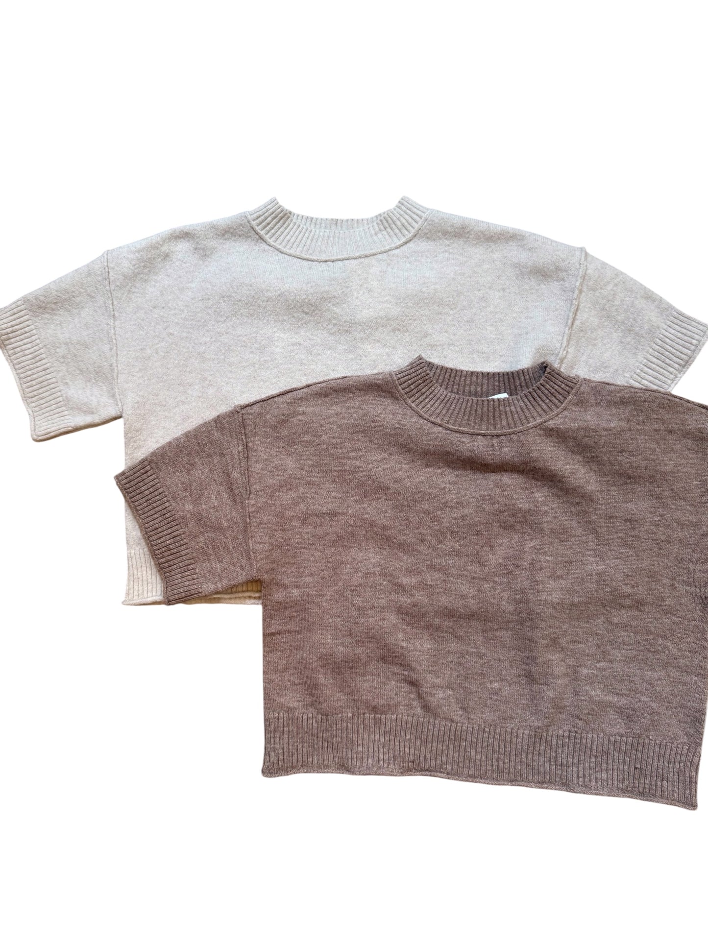 Boxy Crop Sweater Tee (2 colors)