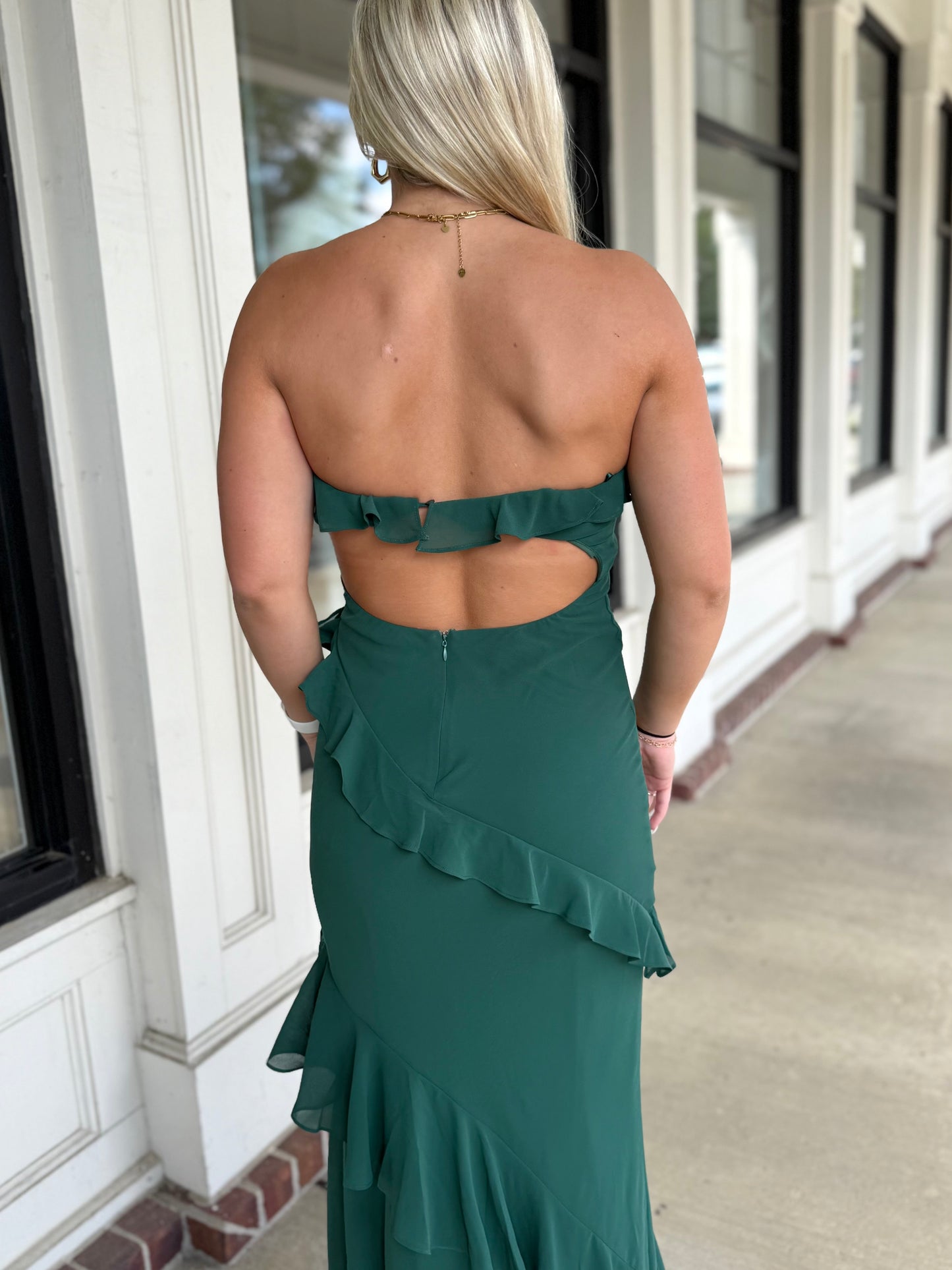 Kale Ribbon Strapless Maxi