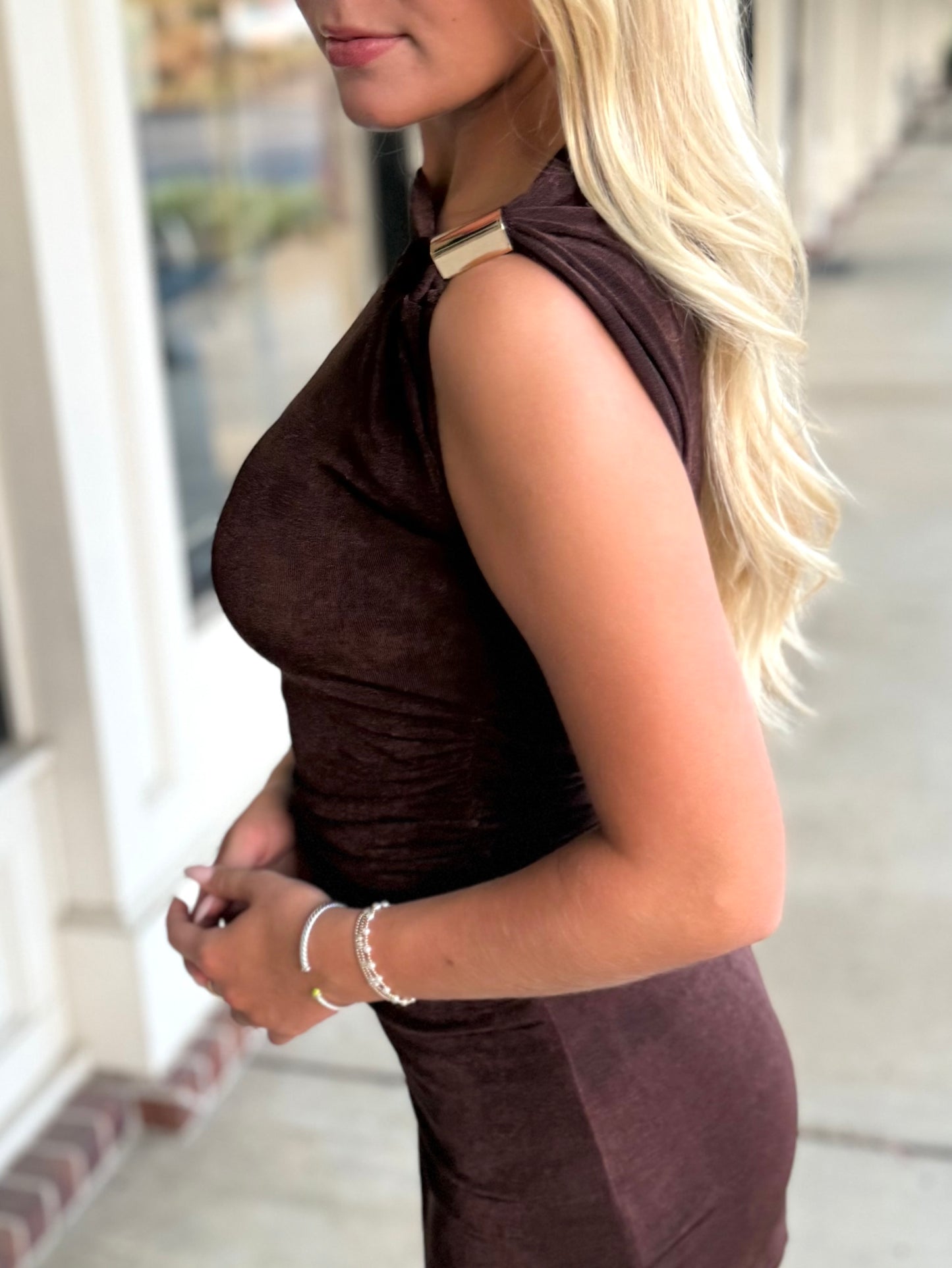 Shimmer Brown Gold Trim Mini