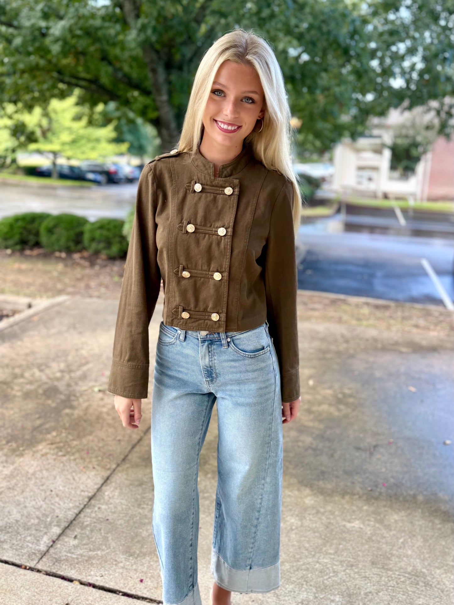 Olive Fireman Clasp Jacket