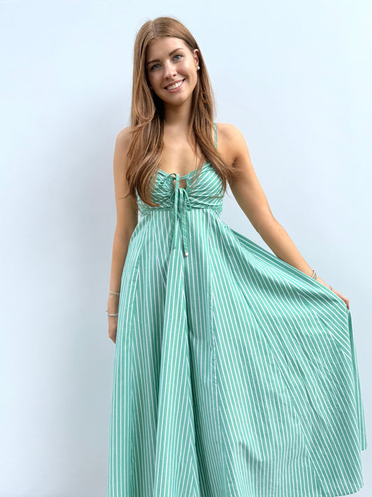 Green Meadow Striped Maxi