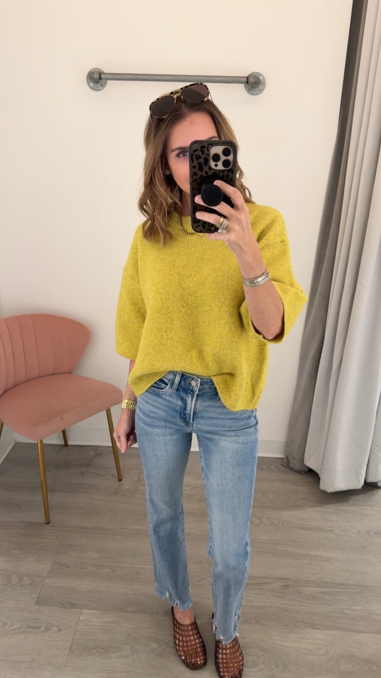 Chartreuse Sweater Sleeve Top