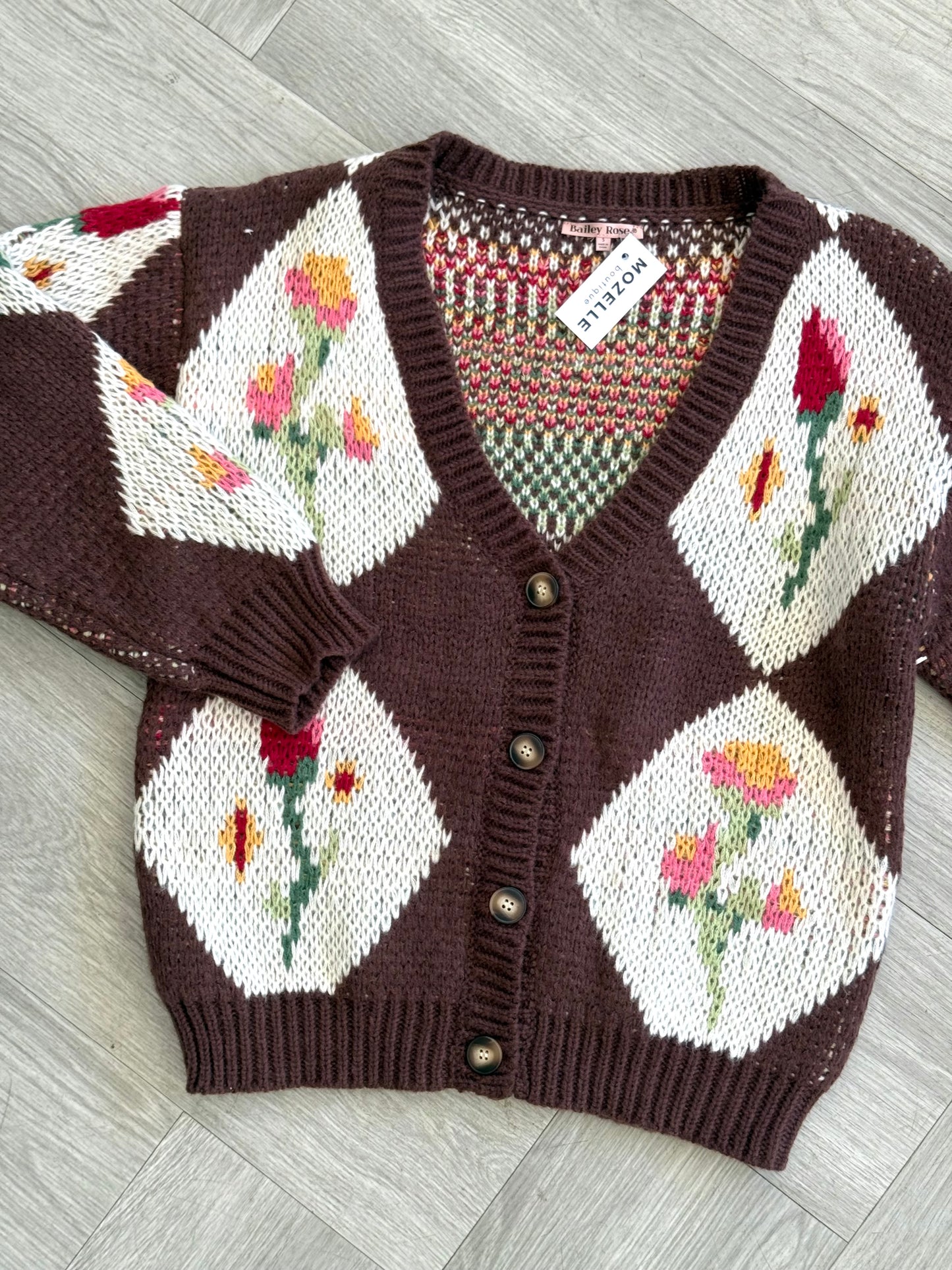 Floral Diamond Cardigan (2 colors)