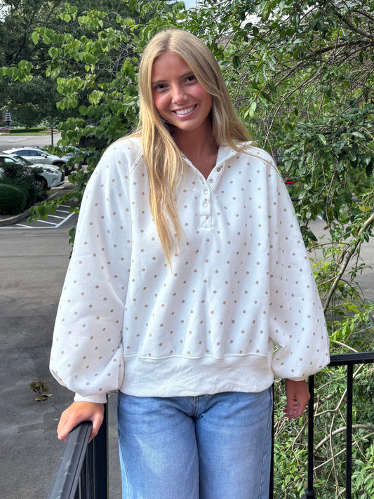 Dotted Piper Snap Sweater (2 colors)