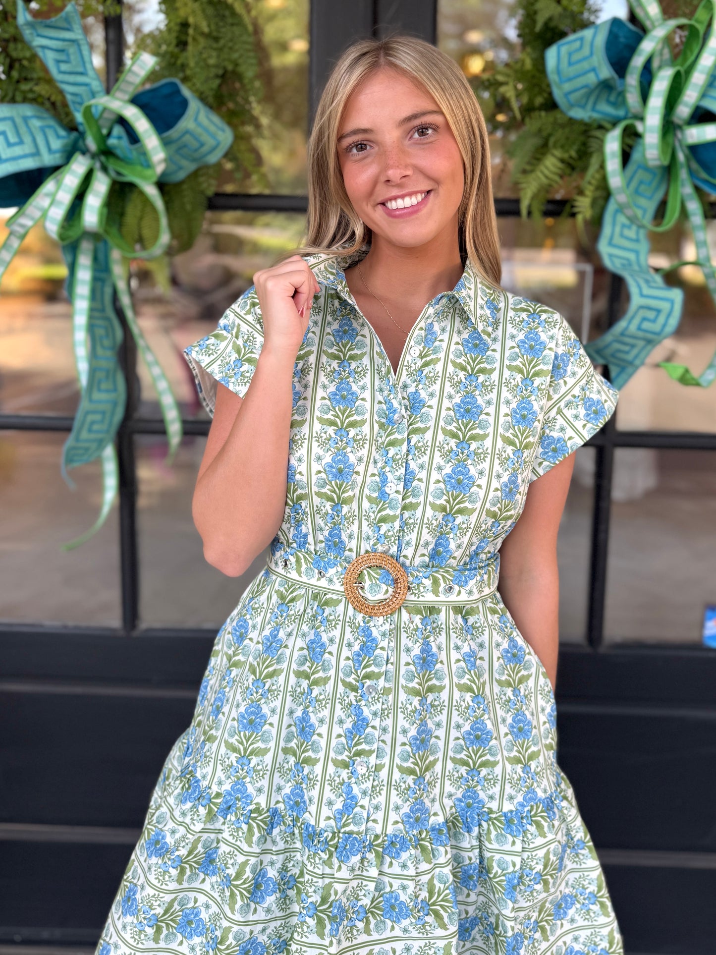 Blue Row Floral Mini