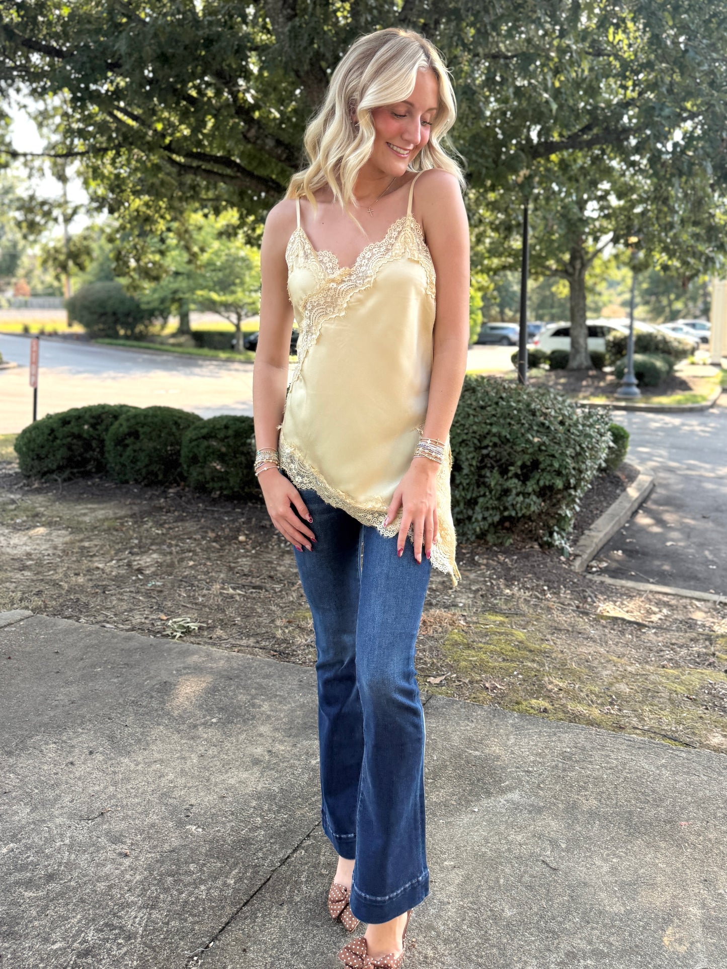 Yellow Lace Cami Top