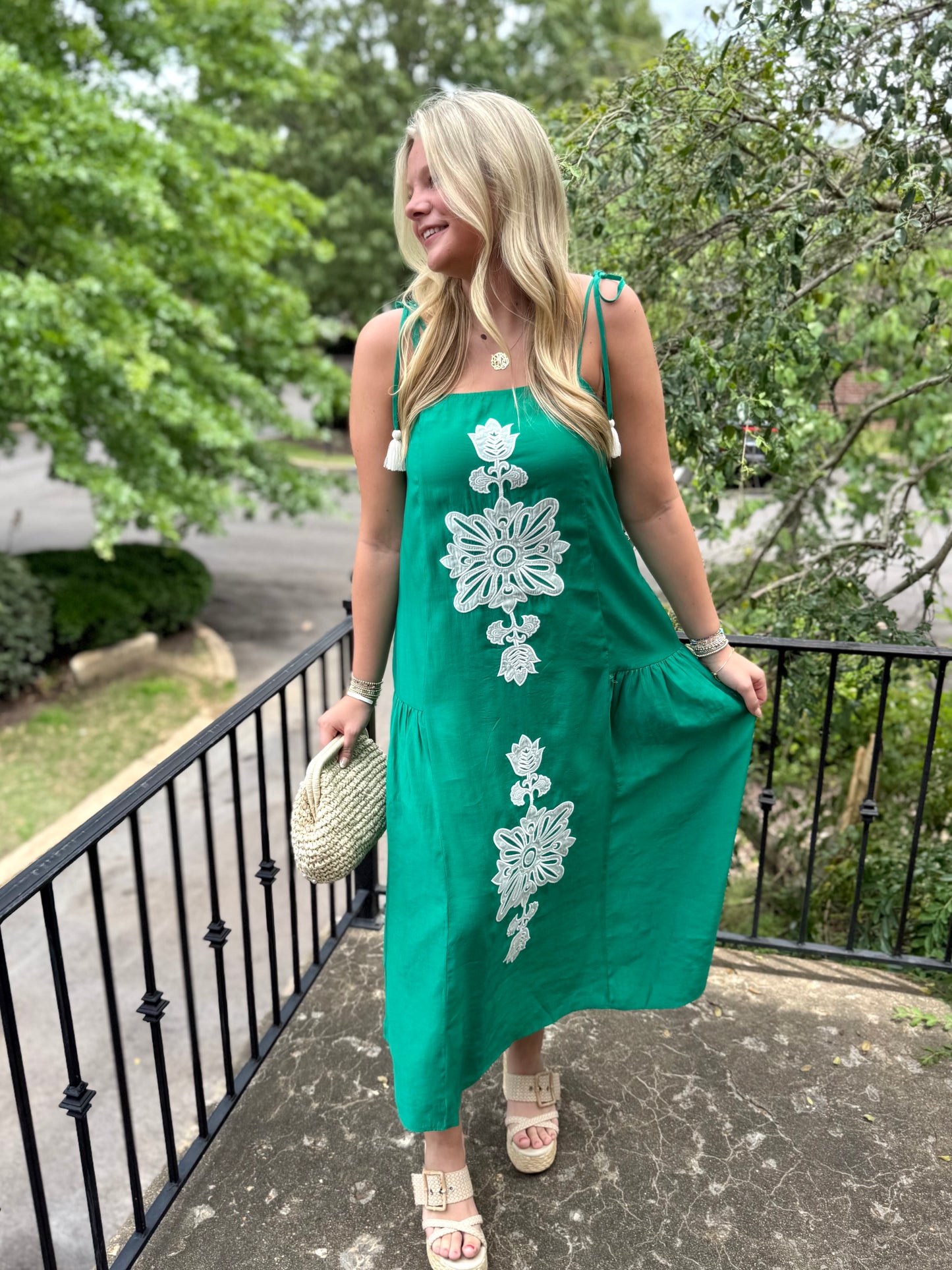 Emerald Detail Long Dress
