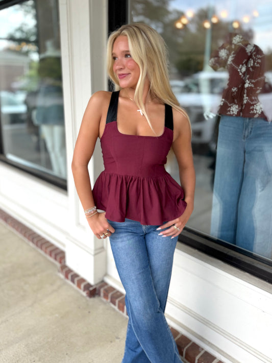 Racer Back Buckle Top (2 colors)