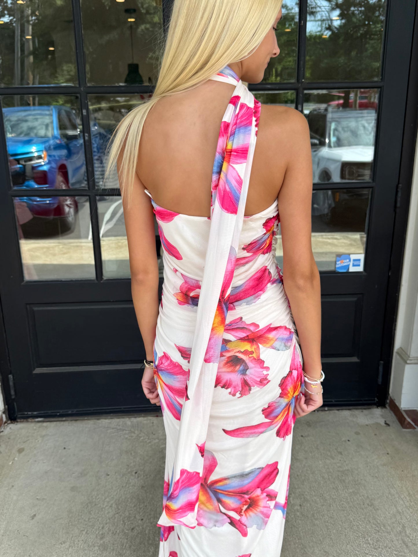 Ivory Floral Scarf Maxi