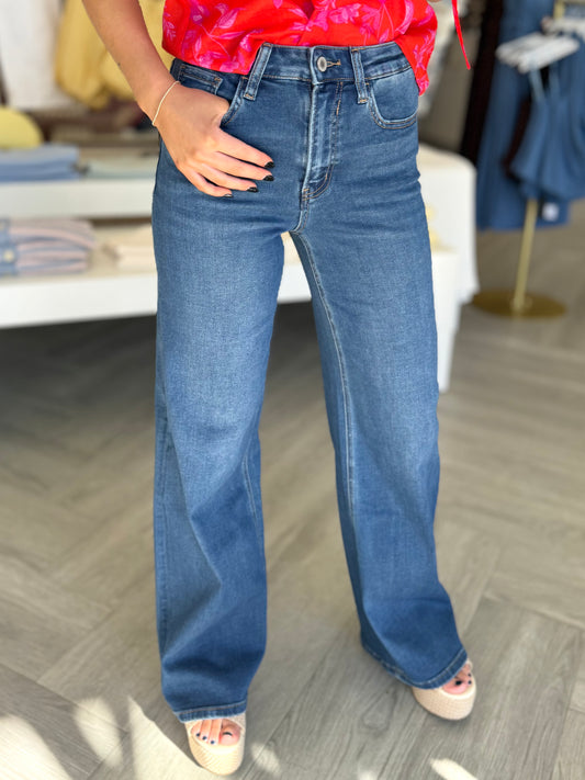 Dark Denim Super Soft Wide Leg