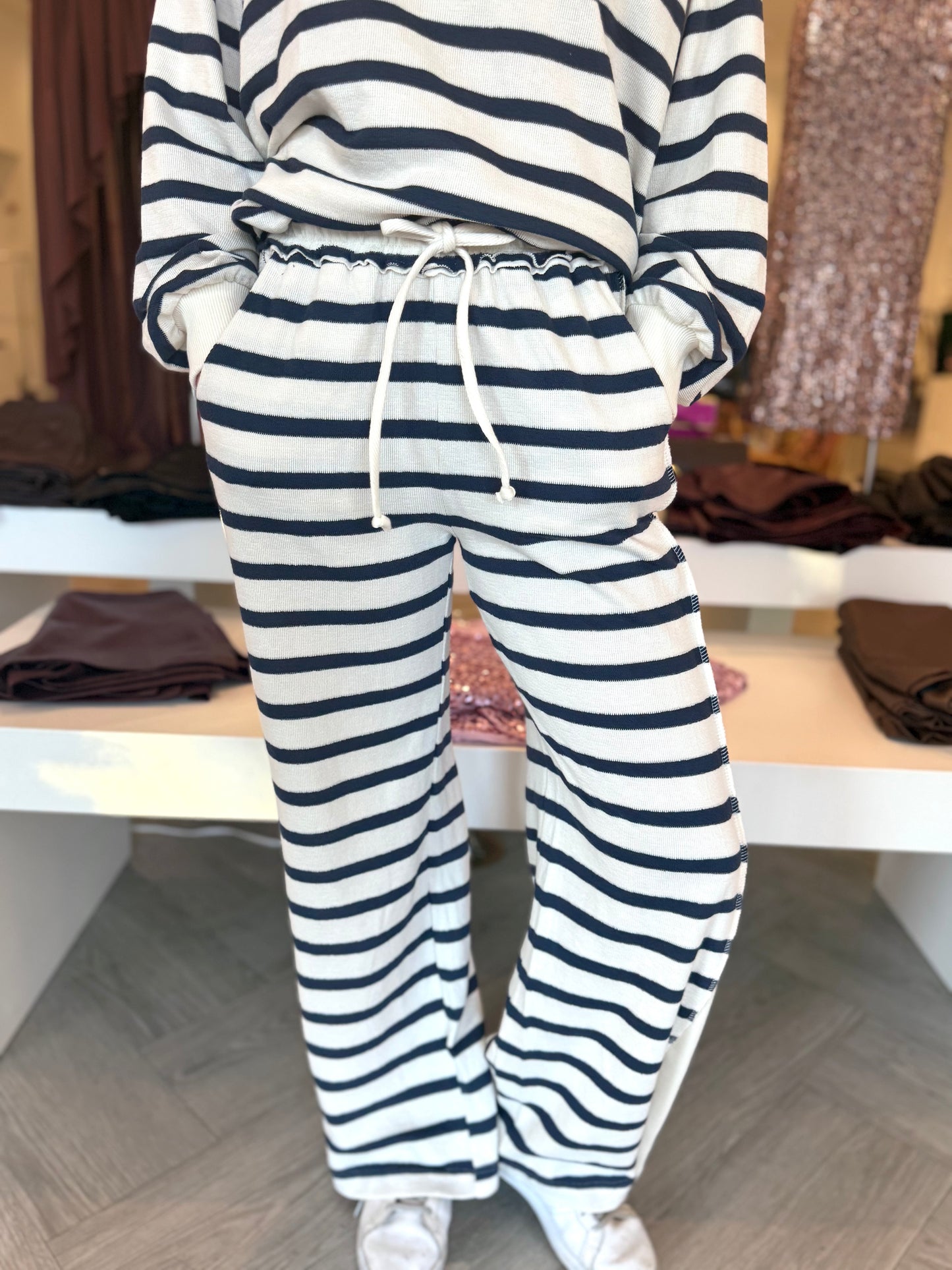 Navy Rock Stripe Sweatpant