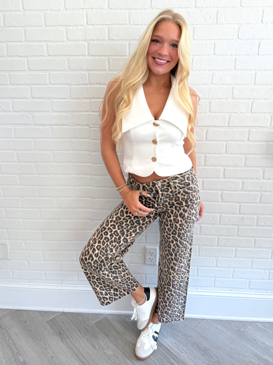 Cheetah Print High Rise Crop