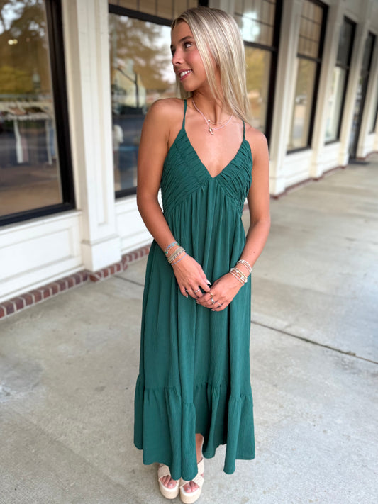 Emerald Cinched Top Maxi