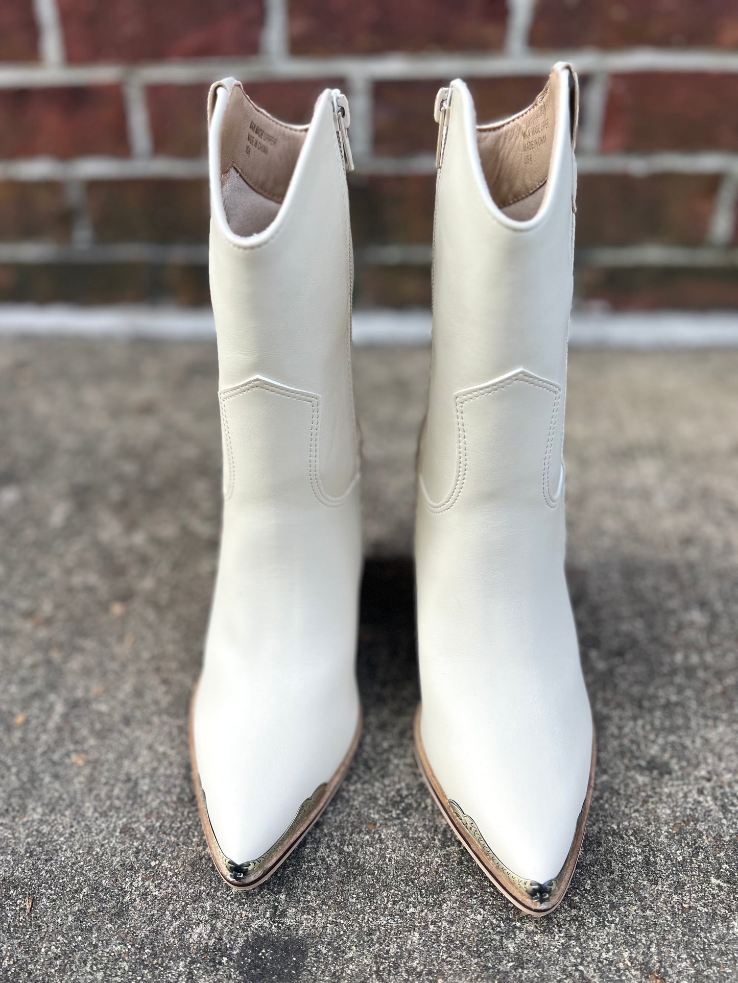 Ivory Western Gold Star Plated Boot