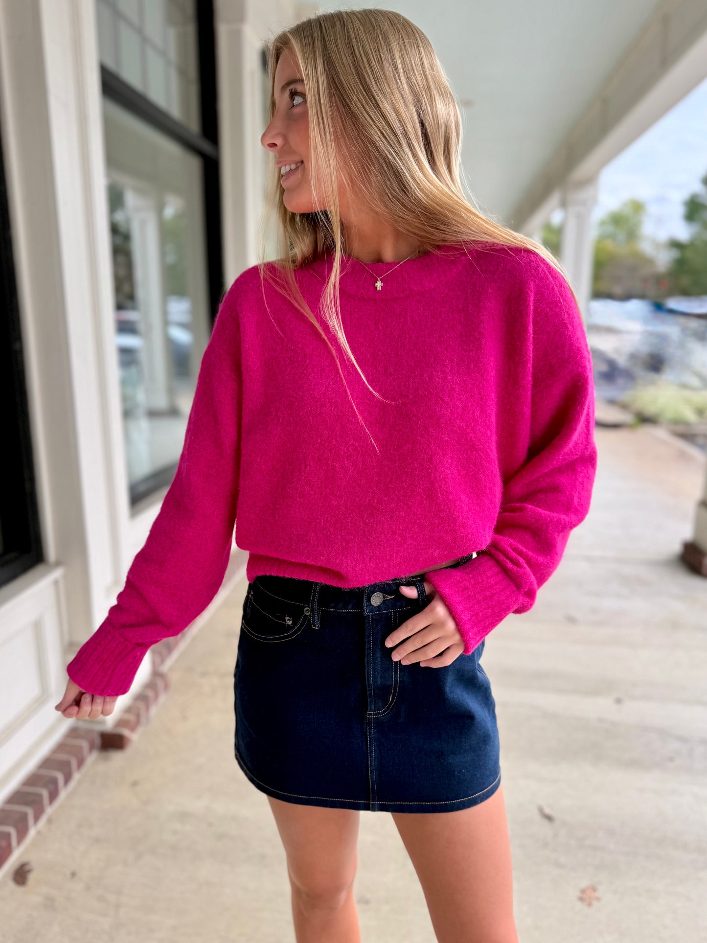 Pink Oversized Fuzzy Sweater
