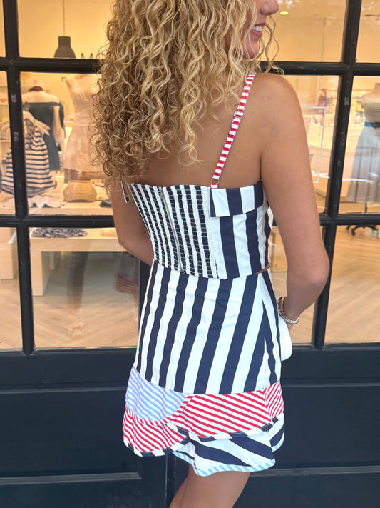 Nantucket Stripe Layered Skirt