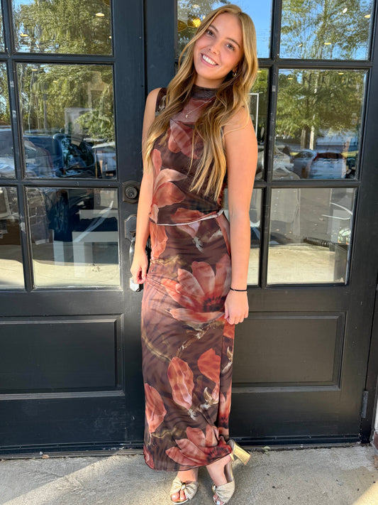 Fall Tropic Mock Neck Top