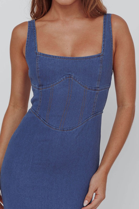 Denim Stitch Maxi