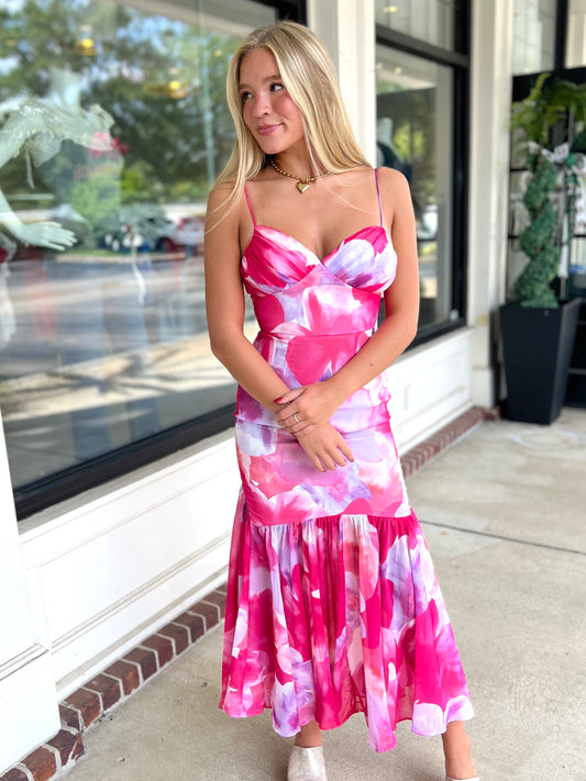 Pink Print Maxi