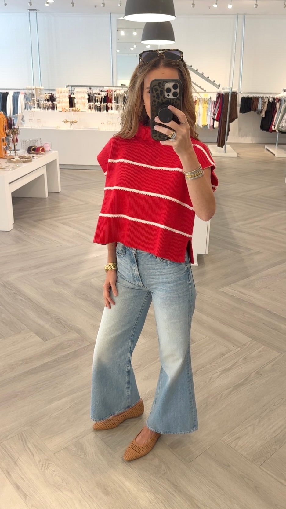 Stripe Turtle Neck Vest