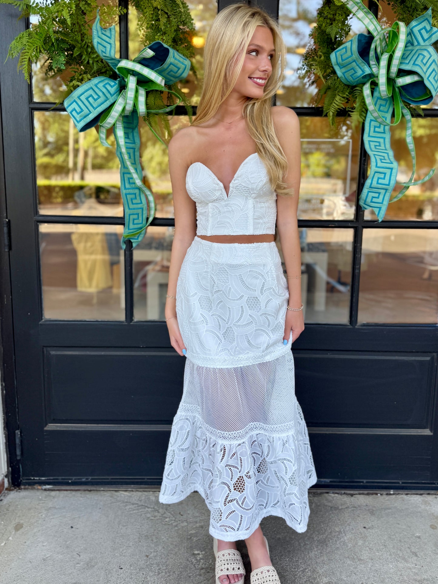 White Lace Bustier Tube Top