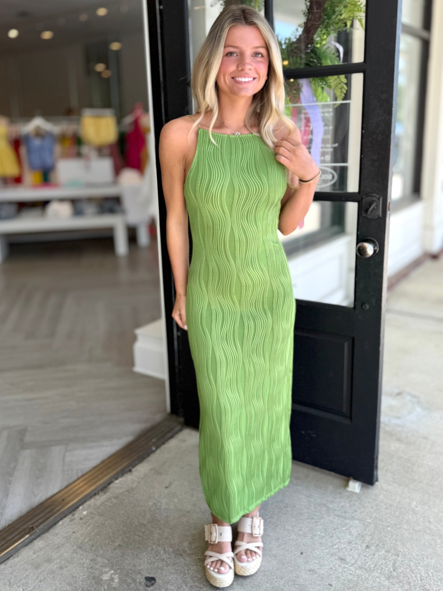 Kiwi Square Neck Slim Maxi