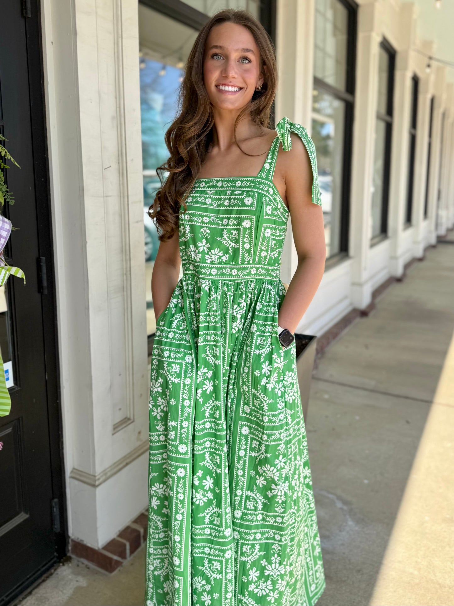 Green/White Bandana Maxi