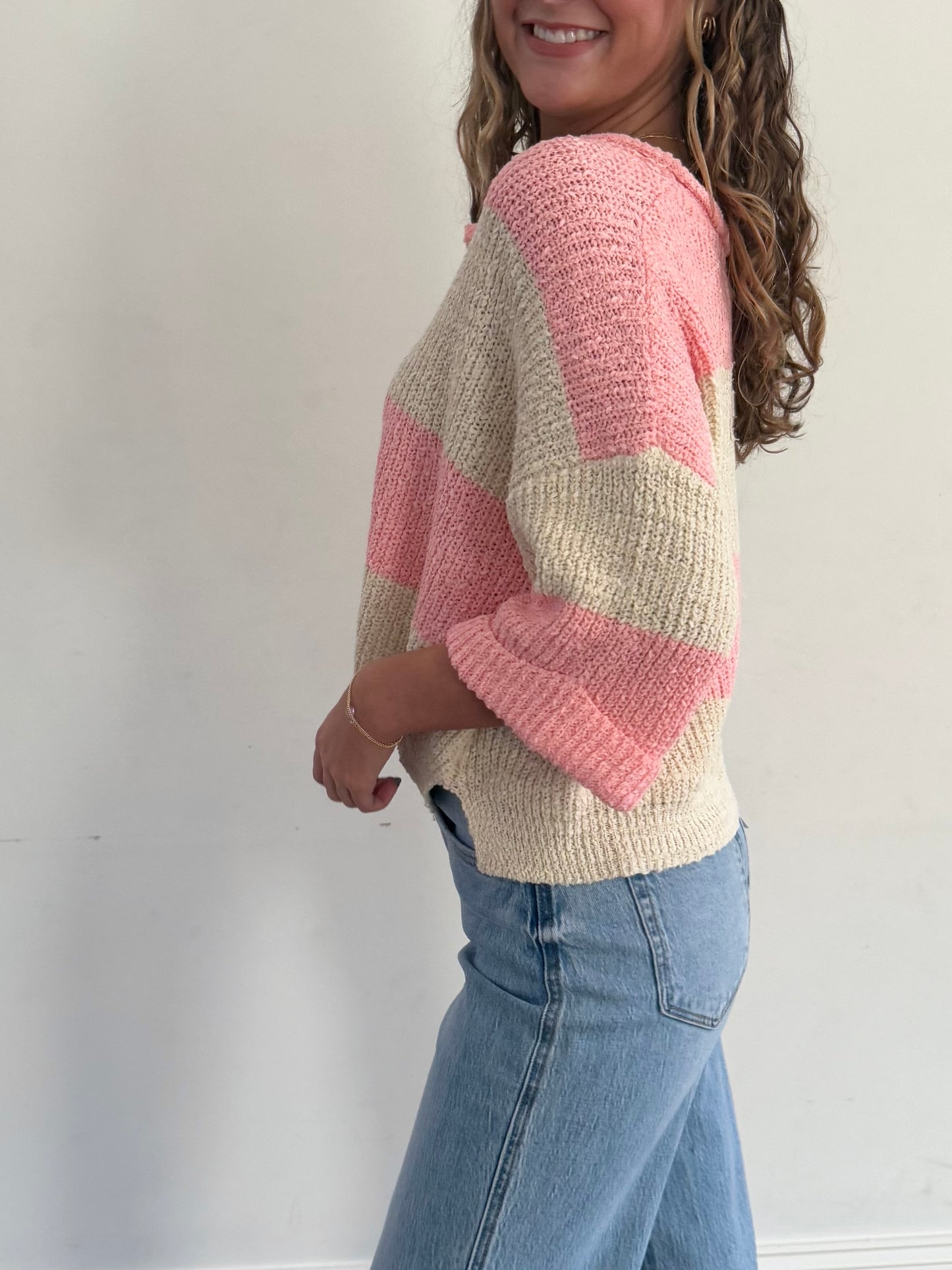 Pastel Pink Stripe L/S