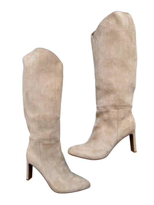 Beige Brielle Suede Stiletto Boot