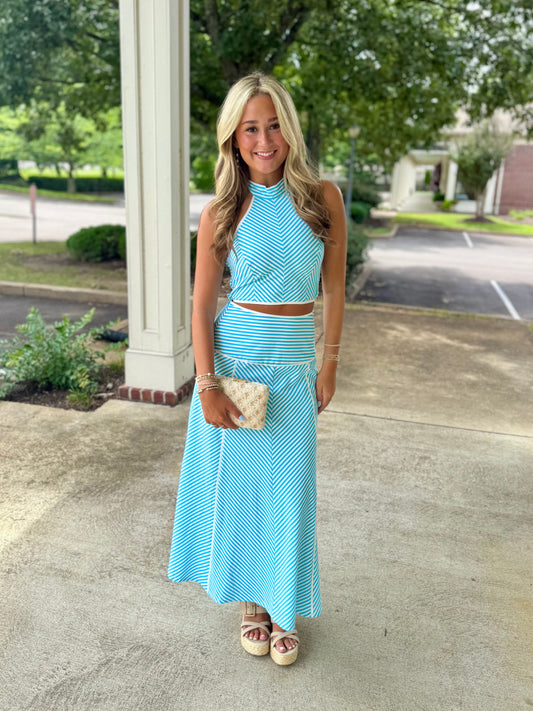 Chevron Midi Skirt