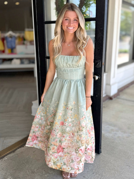 Sage Garden Floral Midi