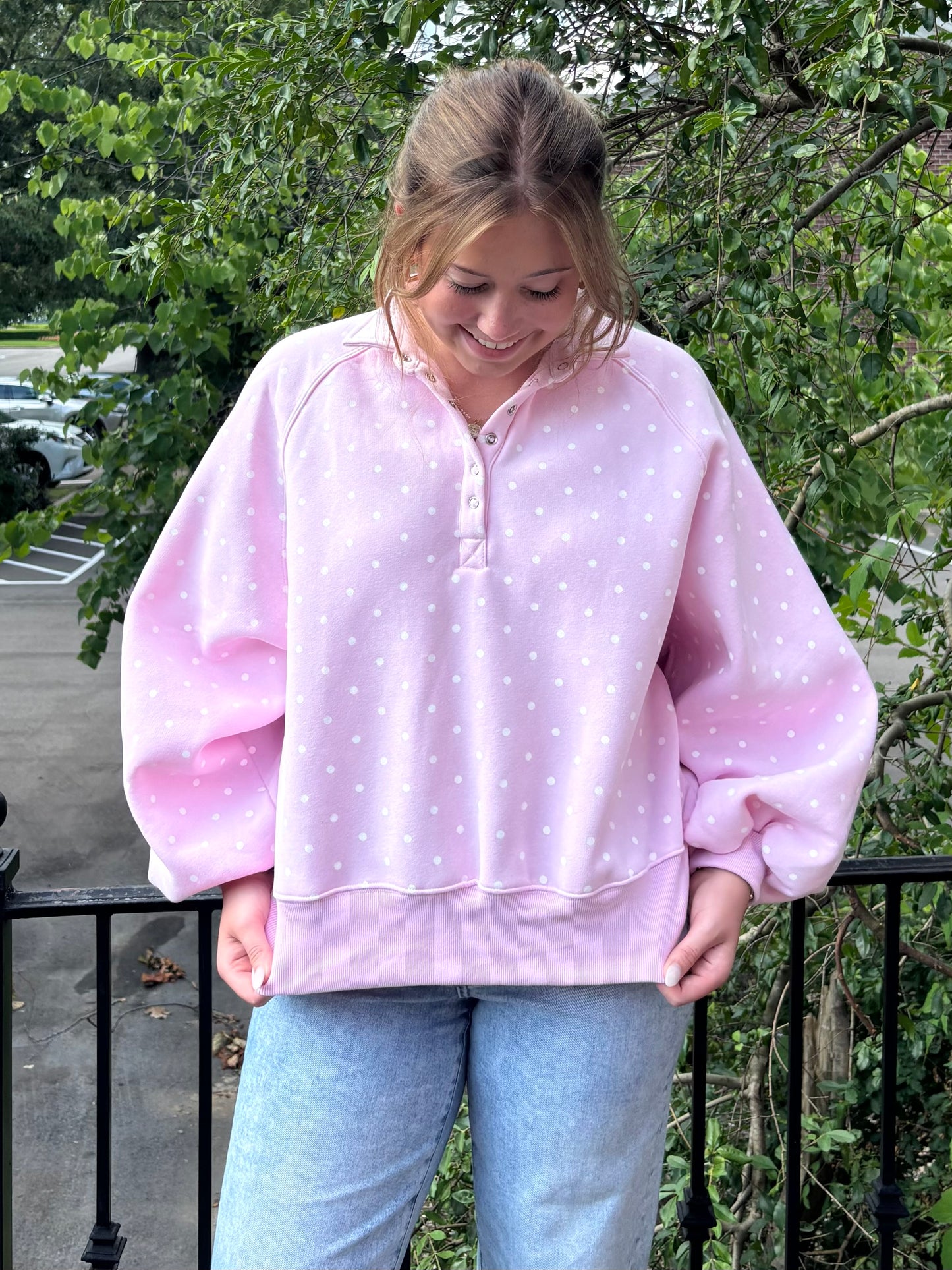 Dotted Piper Snap Sweater (2 colors)
