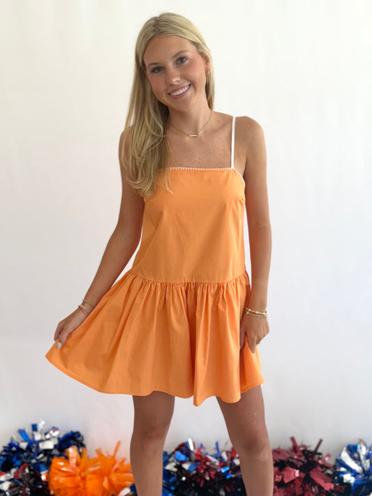GAMEDAY Orange/White Stitch Poplin Mini