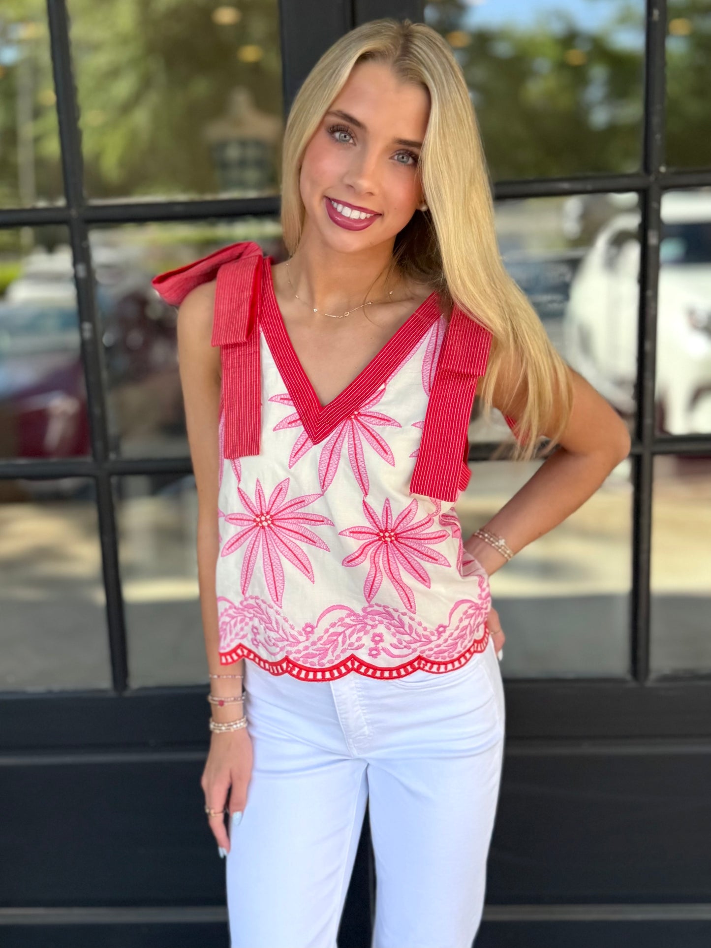 Pink Stitched Palm Top