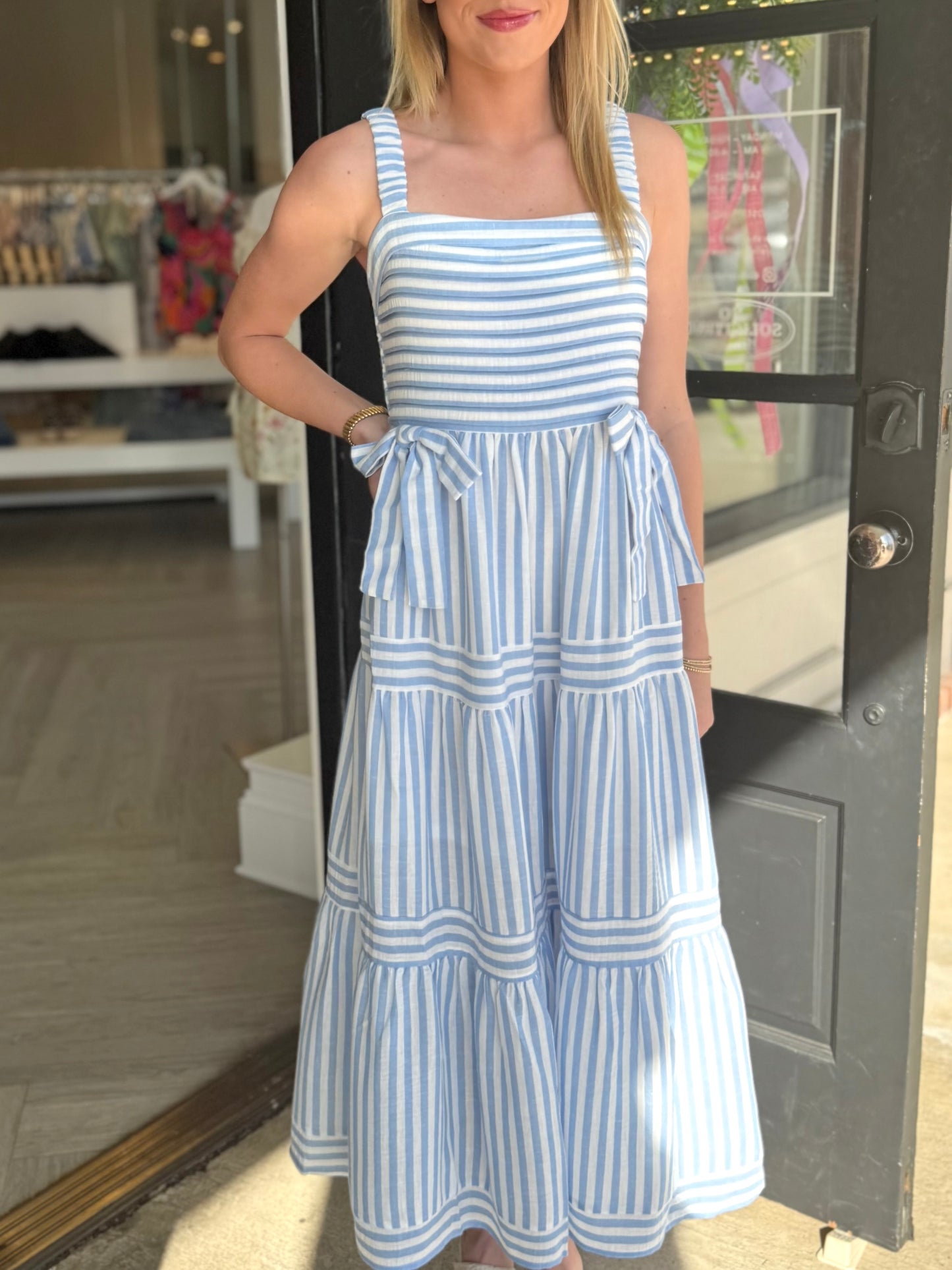 Stripe Tie Detail Midi (2 colors)