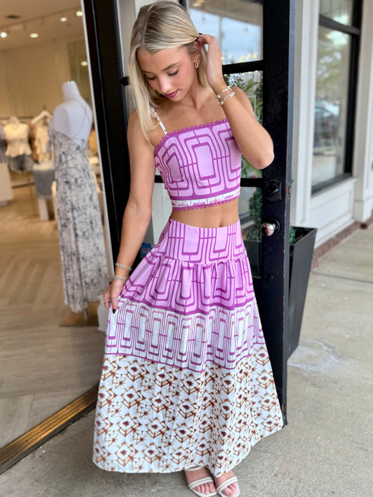 Lilac Combo Skirt